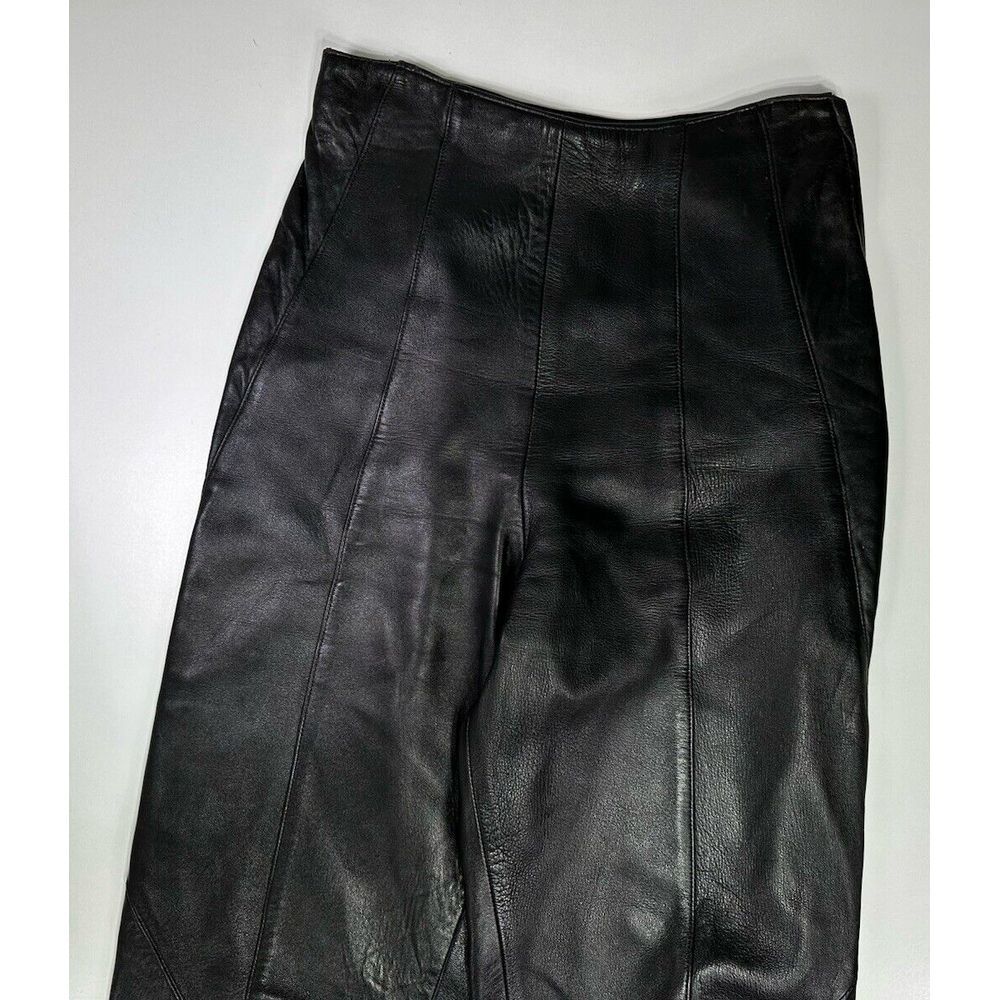 Vintage Wilson Leather Black Side Zip Pants With Stirups Womens Size 4 - Picture 2 of 9